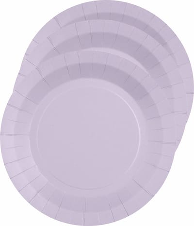 Santex Bordjes karton - 10x - rond - lila paars - 22 cm - feestbordjes