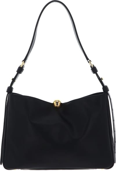 FURLA Leren Schoudertas Sfera Soft Shoulder Bag Nero Zwart