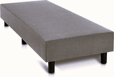 Boxspring Otto lederlook antraciet 80x220 zonder matras, zonder hoofdboord en zonder topper.