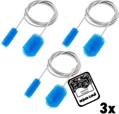 Aqua-Loui® - Aquarium Slangenreiniger 3 Stuks - Slangborstel 150 cm - Flexibele Reinigingsborstel met Dubbele Borstelkop - Geschikt voor Slangen Ø 9 t/m 30 mm