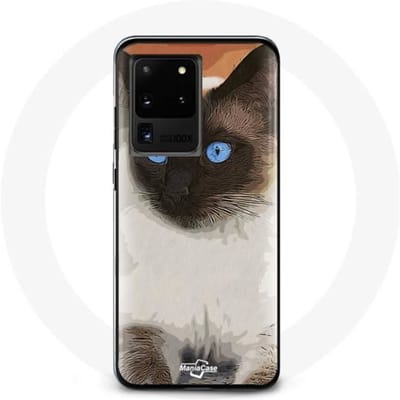 Case voor Samsung Galaxy S20 Ultra Siamese Zwart en Wit Blauwe Ogen
