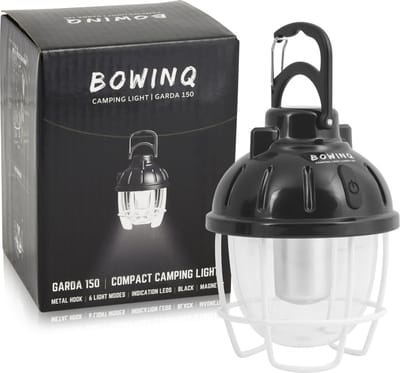 BOWINQ® - Garda 150 - Campinglamp - Compact - Warm licht - USB-C oplaadbaar - USB-C - 5 lichtstanden