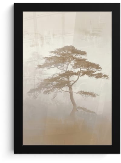 Poster in lijst - Fotolijst 20x30 cm - Posters - Boom - Oosterse stijl - Landschap - Posterlijst zwart - Decoratie - Wanddecoratie woonkamer - Muurdecoratie slaapkamer