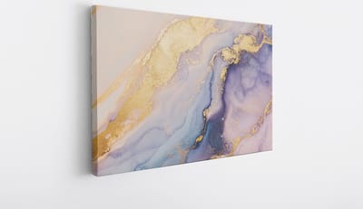 Saammp Canvas Schilderij - Marmer - Blauw - Abstract kunstwerk - 30x20 - Foto op canvas - Wanddecoratie - Muurdecoratie Woonkamer - Slaapkamer decoratie - Canvas Print
