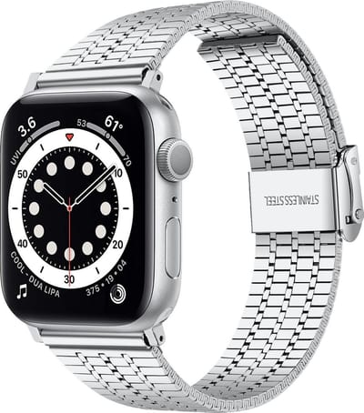 Strap-it Roestvrijstalen band - Geschikt voor Apple Watch bandje - Series 1/2/3/4/5/6/7/8/9/10/11/SE/SE2/SE3 - Zilver - RVS stalen band met verstelbare sluiting - Metalen iWatch bandje voor maat: 38 / 40 / 41 / 42mm