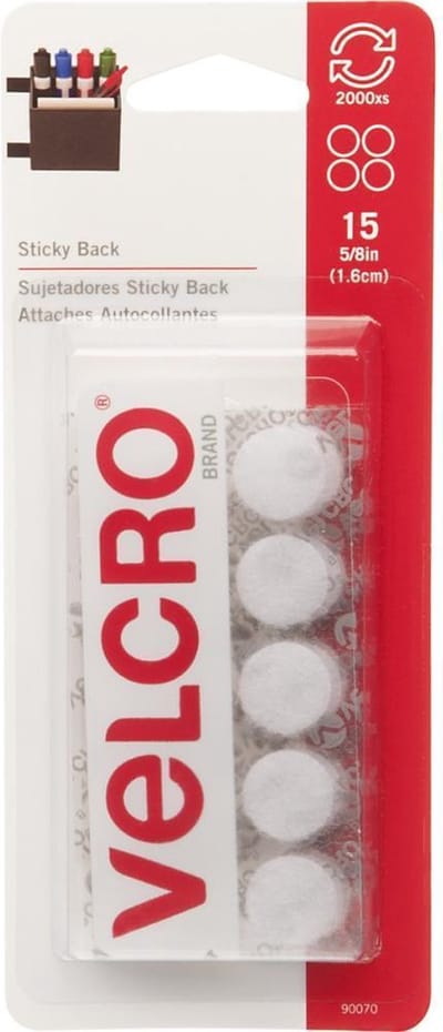 Velcro - Klittenband plakkers rond - Wit - 15stuks