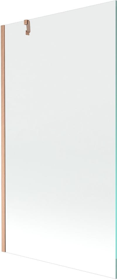 Mexen Next badwand eenvleugelig 100 x 150 , transparant, geborsteld koper - 895-100-000-00-00-65