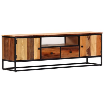vidaXL - Tv-meubel - 120x30x40 - cm - massief - gerecycled - hout - en - staal