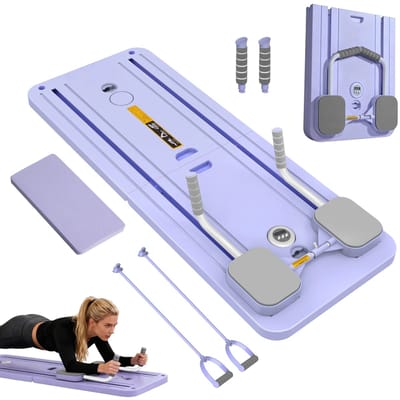 QJ Supply Pilates board - Workout - Reformer - Fitness - Opvouwbaar - Kracht training - Thuissport - Met Timer - Paars