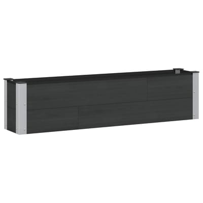 vidaXL Verhoogde plantenbak Zwart 150 x 30 x 36 cm WPC en Aluminium