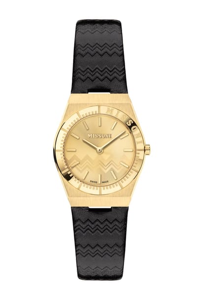 Missoni Milano MWDCA0223 Horloge - Leer - Zwart - Ø 28 mm