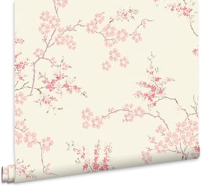 Laura Ashley Oriental Blossom Behang - Bloemen - 10mx52cm - Roze