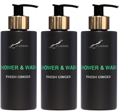 Shower & Wash Fresh Ginger 300 ml - gouden pomp - 3 stuks