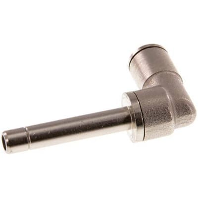 6mm x 6mm 90 graden L-verbinding Messing Insteekfitting Plug Lange Huls NBR