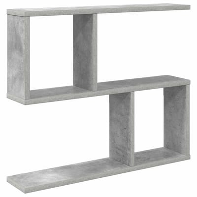 vidaXL - Wandplank - Betongrijs - 60 - x - 12 - x - 50,5 - cm - Bewerkt - hout
