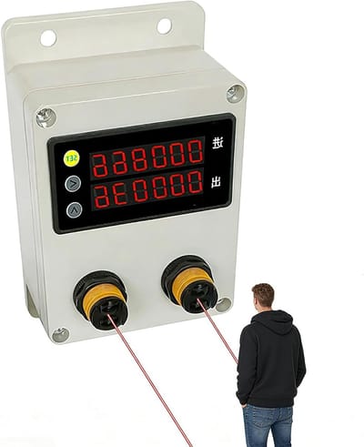Digitale bezoekersteller - Persoonsteller - Winkelbeheer - Dubbele sensoren - 0-999999 - Zwart