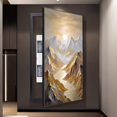 Meterkast Afdekking - Decoratieve Kap - Ruimte Verfraaien - Klapdeksel Ontwerp - 70 cm Hoog - Zwart