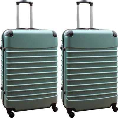 Travelerz kofferset 2 delige ABS groot - met cijferslot - 95 liter - groen