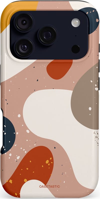 Casetastic hoesje geschikt voor Apple iPhone 17 Pro - MagSafe - Dubbellaagse bescherming - Terravibe - Fashion Case - Perzik Lichtgrijs Taupe Okergeel