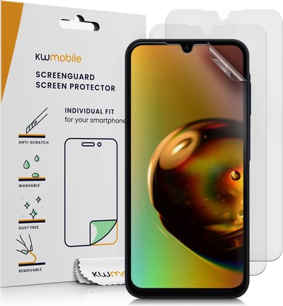 kwmobile Set of 3 Screen Protectors Compatible with Samsung Galaxy A15 5G - Anti-Glare Anti-Fingerprint Display Films - Matte