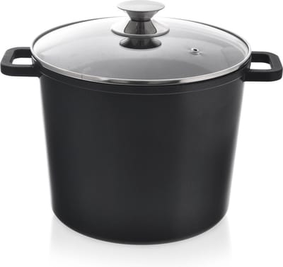 Kookpan Graniet met Glazen Deksel Hoog GRANDE 7,6 l - Kookpot - Soeppan