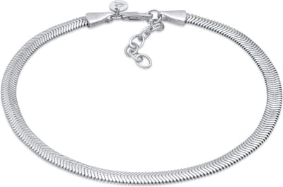 Elli PREMIUM - Enkelbanden - Dames Enkelbandje plat Elegant in 925 Sterling Zilver gerhodineerd - Dames