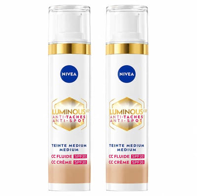 2 x NIVEA - Cellular LUMINOUS630 CC Crème Medium - Gekleurde Dagcrème - Tegen Pigmentvlekken - SPF 30 - 40 ml - Gekleurde Dagcrème - Anti-pigmentvlekken - CC Cream - NIVEA Cellular LUMINOUS630 - SPF 30