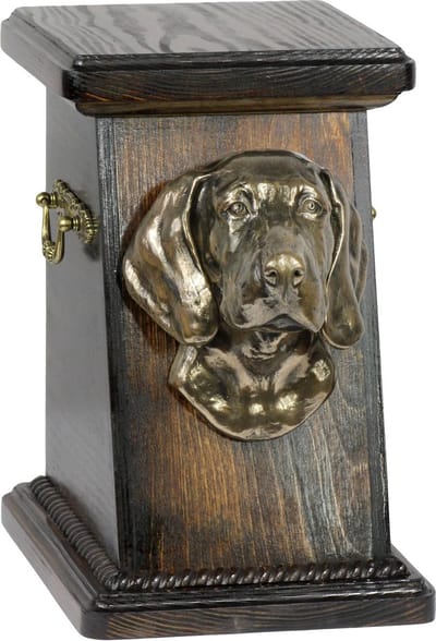 Elegante urn hond voor Weimaraner as met hondenbuste ter nagedachtenis