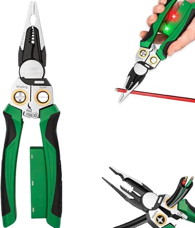 8-In-1 Draadstriptang - Elektriciens Tang Met Spanningsmeter - Draadstripper Voor Knippen En Trekken - Draden Kabelschaar