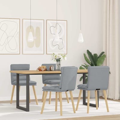 vidaXL - Eetkamerstoelen - 4 - st - stof - lichtgrijs