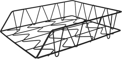 SnelShoppen - Brievenbak - Bureau Organizer - Postbakje - Stapelbare Brievenhouders voor A4 Documenten - Metaal - Zwart - Tijdschriftenhouder - Desk O
