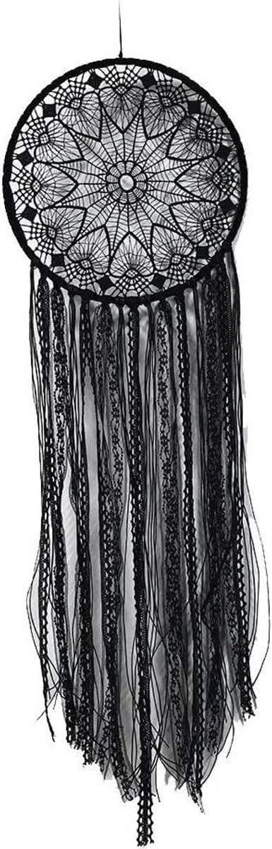 SPHProducts - Dreamcatcher - Slaapkamer Decoratie - Zwart - Dromenvanger - Woonkamer Versiering - Geschikt voor Tent, Balkon, Feest - Rond Model