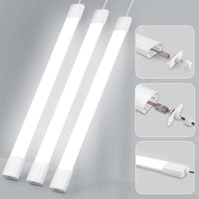 Oraymin Set van 3 Oraymin LED Plafondlamp 57cm-20W-2200LM-IP66-Koppelbaar-TL armatuur-TL buis-Garage