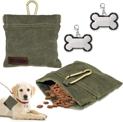 Lekkernijenzak Hond - Voederzak Training - Hondentraining Buiten - Handsfree Bevestiging - 12 x 12 cm - Groen