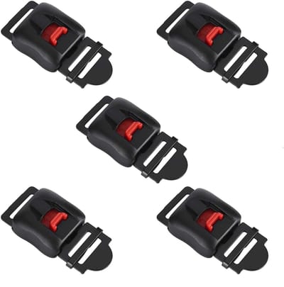 Dailygoods- Helmstrap Professionele Vervanging - Motorhelmgesp - Snelsluiting - Universeel - 5 Stuks - Kunststof/Metaal