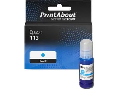 PrintAbout huismerk Inktcartridge 113 (C13T06B240) Cyaan Geschikt voor Epson