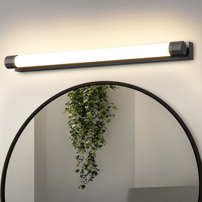 NETTLIFE - LED Spiegelverlichting Badkamer 50CM - 10W Zwarte Spiegelwandlamp - Warmwit 3000K - Waterdicht IP44 - Moderne Wandlamp - Voor Gang Woonkamer Badkamerspiegel