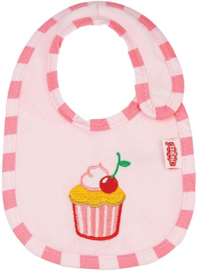 Heless poppenaccessoire slabbetje roze cupcake voor poppen en knuffels.