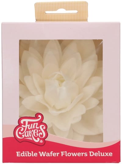 FunCakes Eetbare Bloemen Deluxe - Papieren Bloem - Dahlia Wit Groot - pk/1