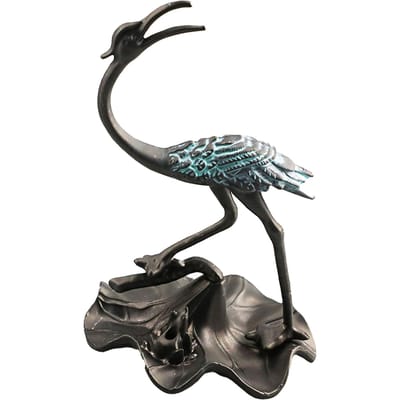 Kraan Ornament Decoratief Creatief Zinklegering Delicaat Vogelsculptuur voor Huis Kantoor Decoratie gray