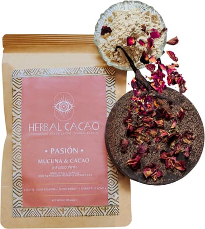 Roos, Mucuna, Ceremonial CACAO - Voor Momenten van Verbinding, Expressie en Gedeelde Cacao Rituelen - Pasión 100g - Biologisch, Criollo, Heirloom Cacao, Q’eqchi Maya, Belize - Herbal Cacao