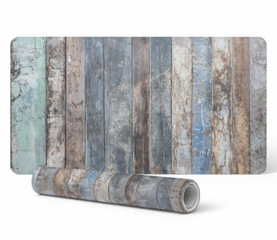 Antislip bureauonderlegger met print van oude vintage planken, 90x45 cm