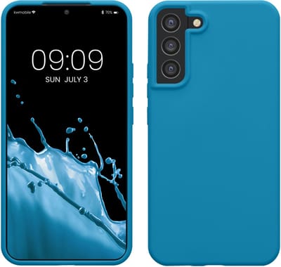 kwmobile telefoonhoesje geschikt voor Samsung Galaxy S22 Plus - Hoesje met siliconen coating - Smartphone case in Caribisch blauw