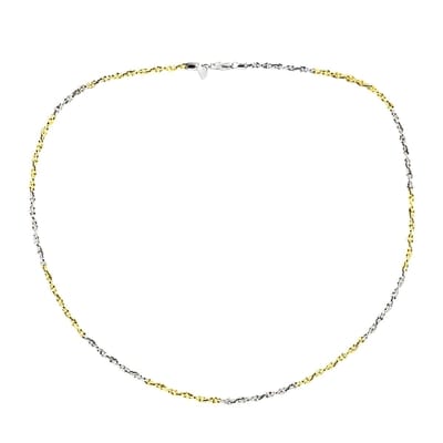 Cavill - Tweekleurige Zilveren Halsketting - 925 Sterling Zilver - 40 cm - Elegante Dames Ketting - Fijne Schakels - MONOSONO COLLECTION