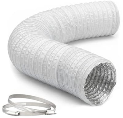 Afvoerslang 5 meter Ø 125 mm met 2 RVS-klemmen - Flexibele luchtslang voor airco, afzuigkap en droger - Gasdicht en temperatuurbestendig