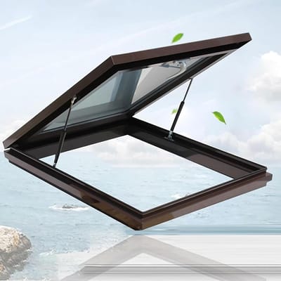 Ventilerend Dakraam - Dakluik Aluminium - Verbeterde Luchtcirculatie - Gehard Glas - Verstelbare Hoeken - Zwart