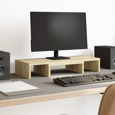 vidaXL - Monitorstandaard - verstelbaar - 60x24x10,5 - cm - hout - sonoma - eiken