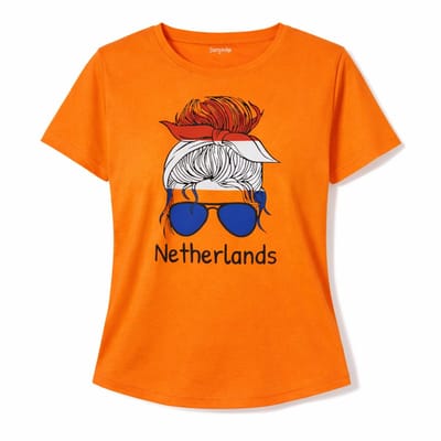 Starry Indigo - Oranje shirt Dames T-shirt Nederland | koningsdag kleding| Holland | EK-WK-Olympische Spelen | Oranje
