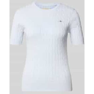 Gebreid shirt met Kabelpatroon en Labelstitching