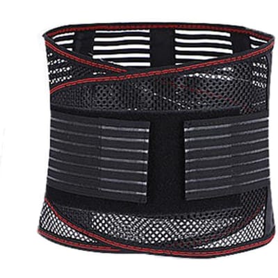 Rugbraces voor Pijnverlichting in de Onderrug met 5 Steunen Ademende Rugsteunband voor Mannen/Vrouwen Antislip Lendensteunband XL zwart
